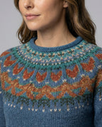 Women's Icelandic Knit Sweater – Vintage Nordic Pattern Crew Neck Pullover