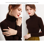 Women's Turtleneck Sweater – Classic Roll Neck Winter Sweater