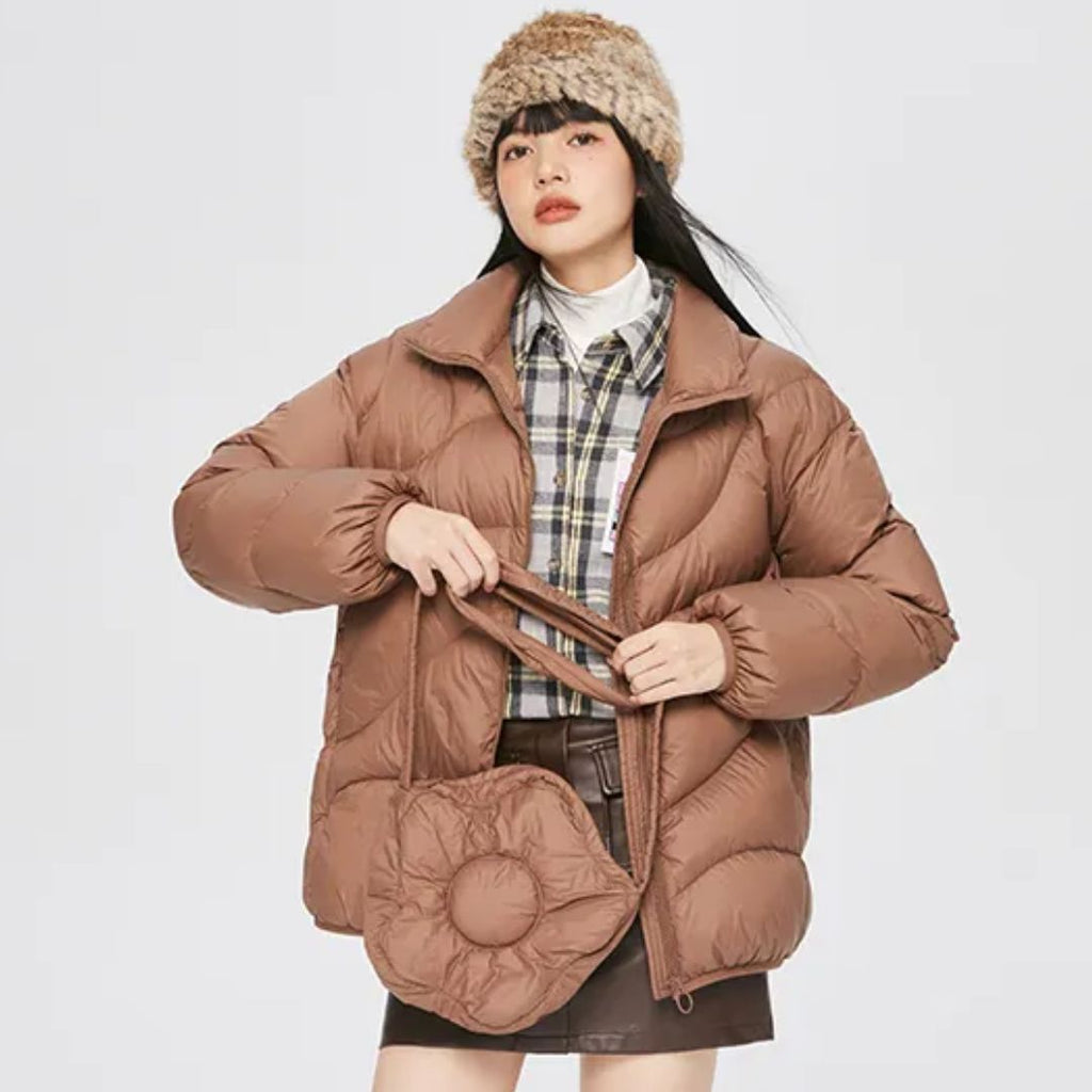 Women's Lightweight Puffer Jacket – Packable Collared Winter Jacket