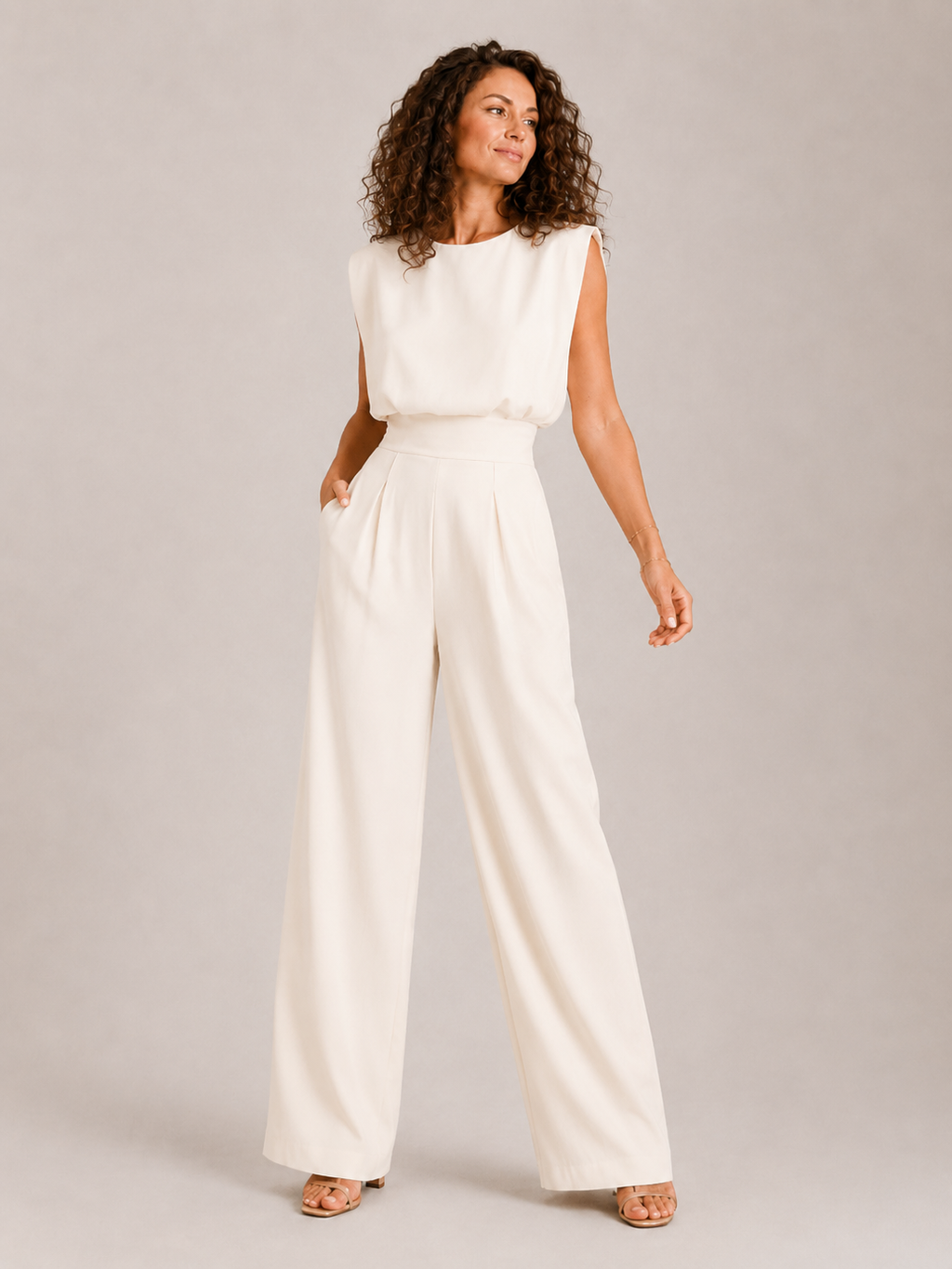 Women's Straight Leg Jumpsuit – Sleeveless Utility Jumpsuit
