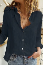 Women's Casual Button-Up Blouse – Elegant Office Blouse