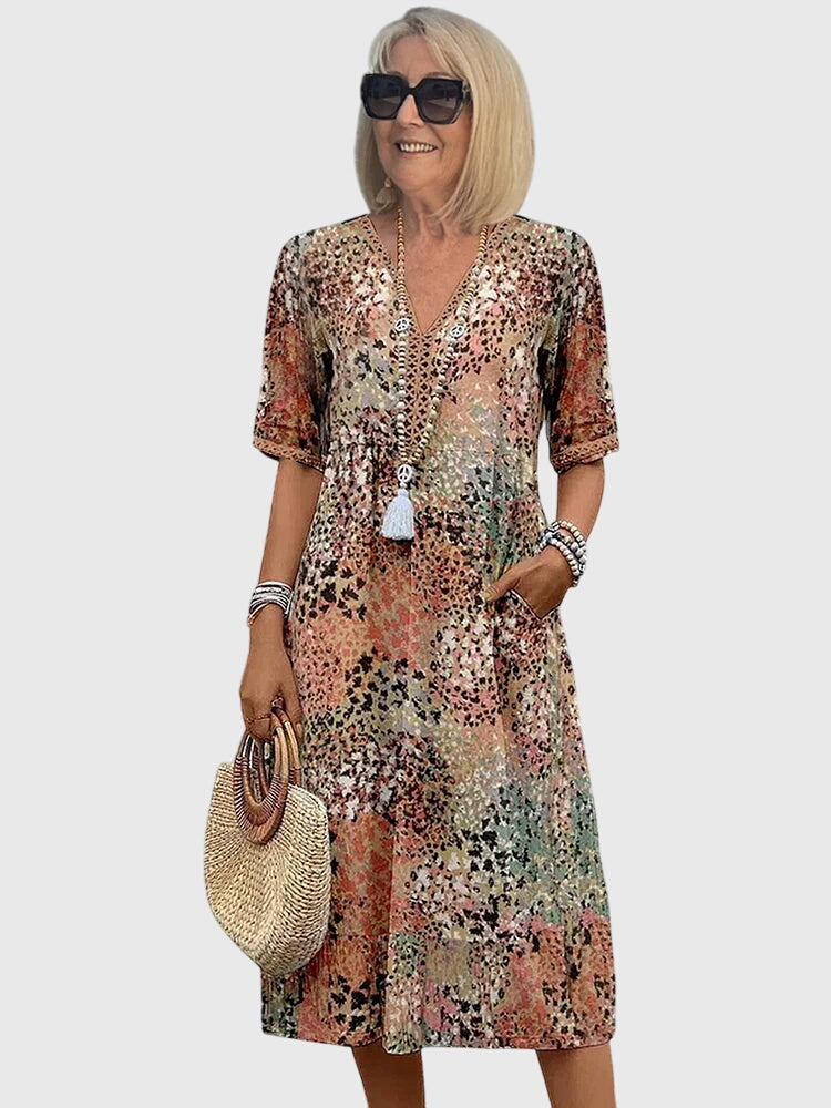 Isabella | Elegant Floral Midi Dress
