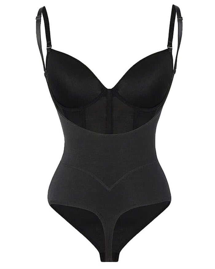 Women's Mesh Corset Shapewear Bodysuit – Low Back Tummy Control Bodysuit