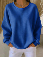 Women's Textured Knit Sweater – Relaxed Everyday Pullover