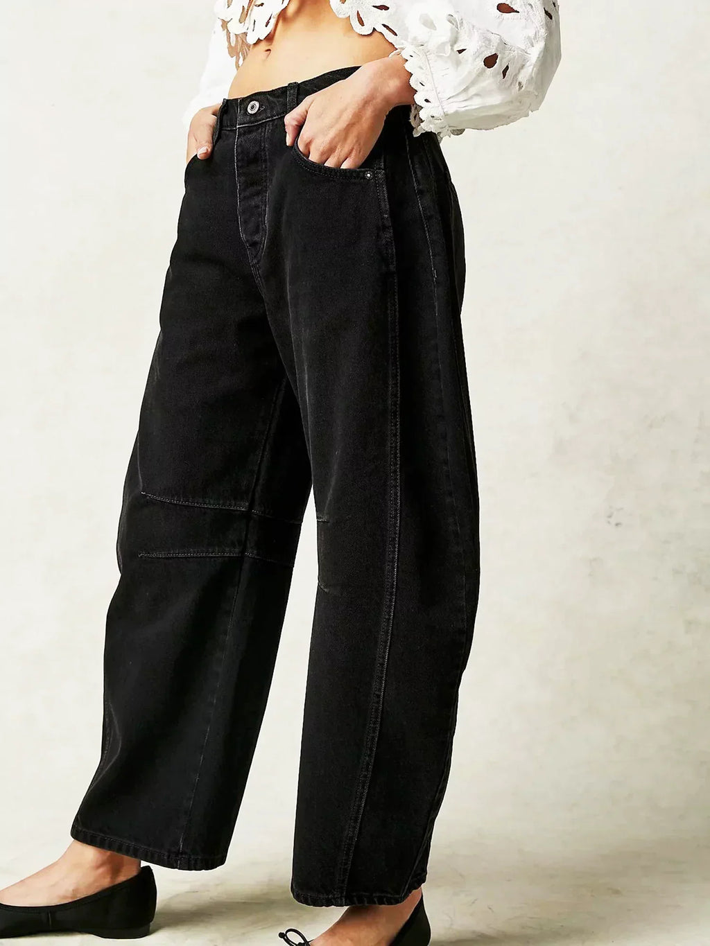Women's Printed Wide Leg Jeans – Casual Denim Jeans – Lyra