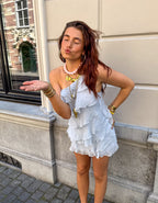 Women's One-Shoulder Mini Dress – Ruffle Cocktail Dress