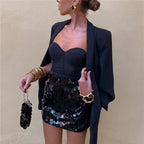Women's Glitter Mini Dress – Glamorous Party Dress – Stella