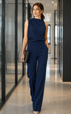 Women's Sleeveless Wide Leg Summer Jumpsuit – Relaxed Flowy Everyday Jumpsuit