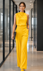 Women's Sleeveless Wide Leg Summer Jumpsuit – Relaxed Flowy Everyday Jumpsuit