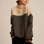 Women's High Neck Sweater – Relaxed Fit Winter Knit Sweater