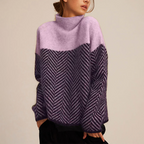 Women's High Neck Sweater – Relaxed Fit Winter Knit Sweater
