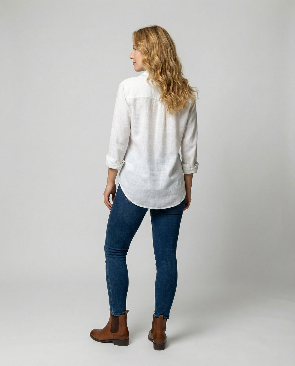 Women's Collared Three-Quarter Sleeve Blouse – Classic Button Front Blouse