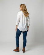 Women's Collared Three-Quarter Sleeve Blouse – Classic Button Front Blouse