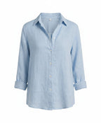 Women's Collared Three-Quarter Sleeve Blouse – Classic Button Front Blouse