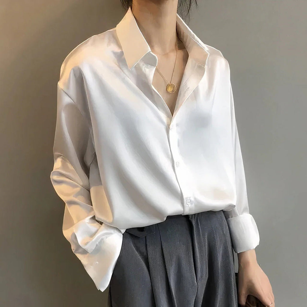 Women's Classic Button Front Blouse – Long Sleeve Everyday Blouse