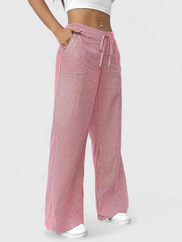 Women's Elastic Waist Pants – Pull-On Wide Leg Pants