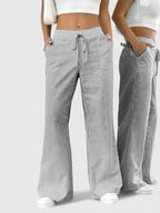 Women's Elastic Waist Pants – Pull-On Wide Leg Pants