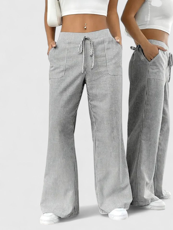 Women's Elastic Waist Pants – Pull-On Wide Leg Pants