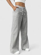 Women's Elastic Waist Pants – Pull-On Wide Leg Pants