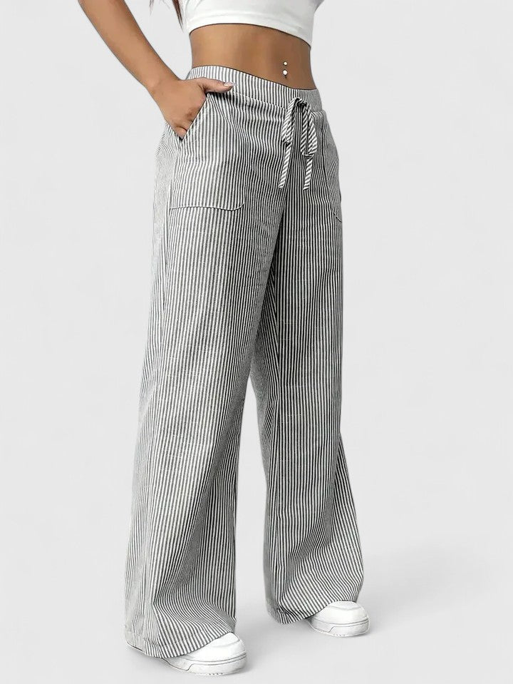 Women's Elastic Waist Pants – Pull-On Wide Leg Pants
