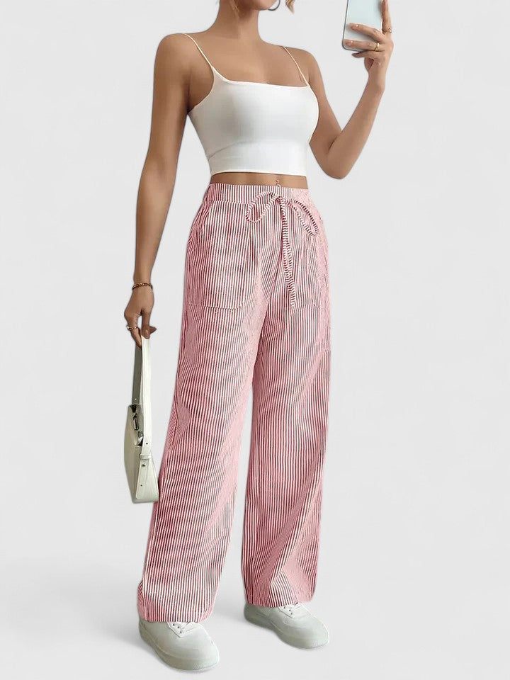 Women's Elastic Waist Pants – Pull-On Wide Leg Pants