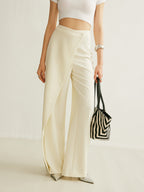 Women's Wrap Front Pants – Asymmetrical Wide Leg Pants