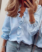 Women's Dressy Blouse with Soft Pleats and Flattering Silhouette