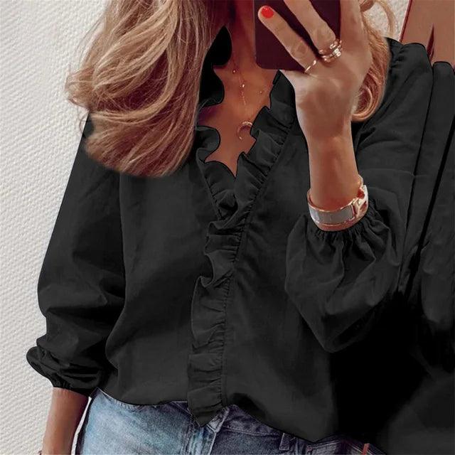 Women's Dressy Blouse with Soft Pleats and Flattering Silhouette