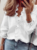 Women's Dressy Blouse with Soft Pleats and Flattering Silhouette