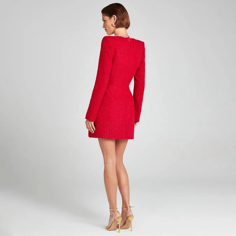 Women's Pearl Mini Dress – Embellished Cocktail Party Dress