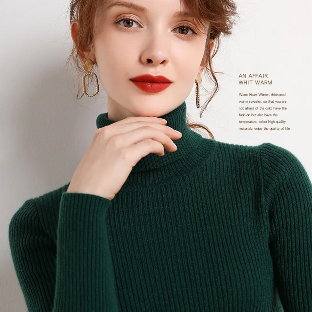 Women's Turtleneck Sweater – Classic Roll Neck Winter Sweater