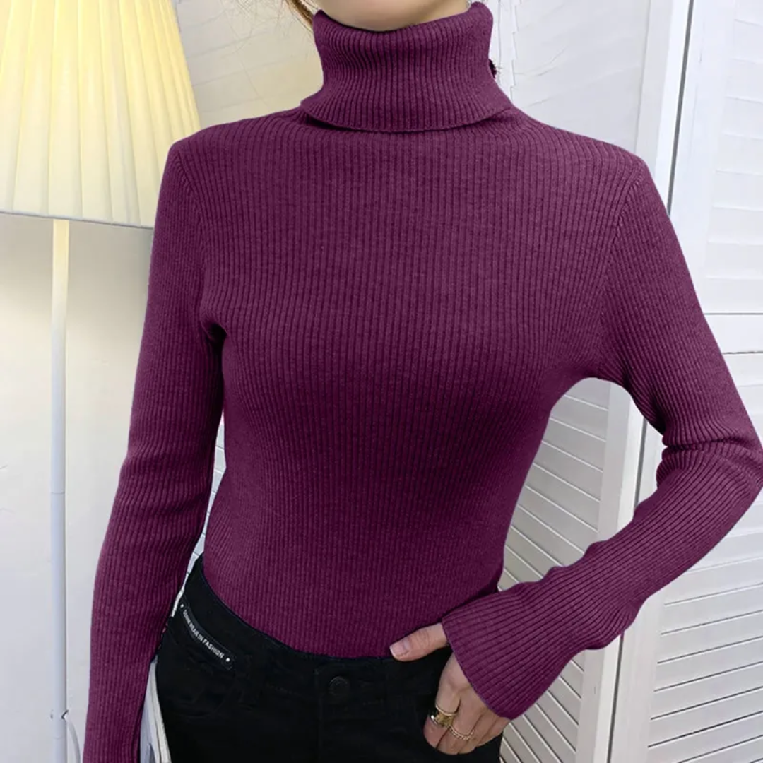 Women's Turtleneck Sweater – Classic Roll Neck Winter Sweater