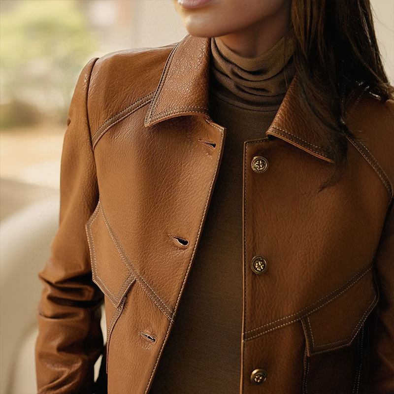 Megan | Faux Leather Biker Jacket