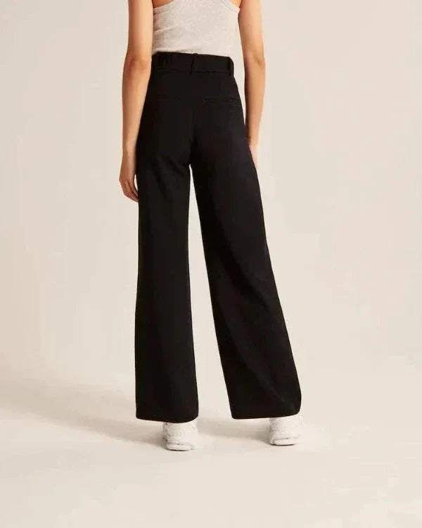 Women's Tailored Wide Leg Trousers – High Waist Dress Pants