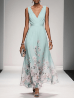 Women's Wedding Guest Floral Maxi Dress – Flowy Summer Occasion Dress