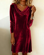 Women's Draped Maxi Dress – Off-Shoulder Formal Evening Dress