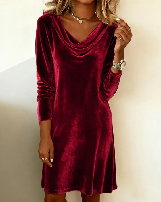 Women's Draped Maxi Dress – Off-Shoulder Formal Evening Dress