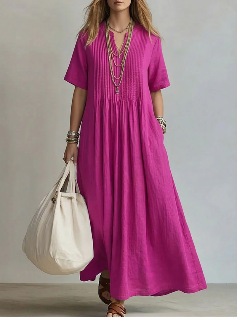 Women's Pleated Occasion Dress – Flowy Feminine Cocktail Dress