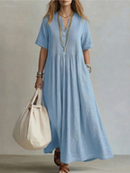 Women's Pleated Occasion Dress – Flowy Feminine Cocktail Dress