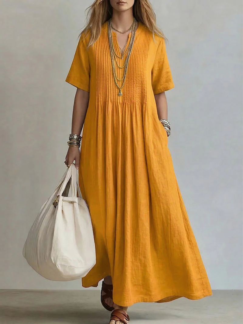 Women's Pleated Occasion Dress – Flowy Feminine Cocktail Dress