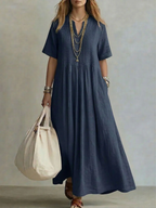 Women's Pleated Occasion Dress – Flowy Feminine Cocktail Dress