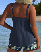 Women's Striped Tankini Set – Two-Piece Swim Set – Cassandra