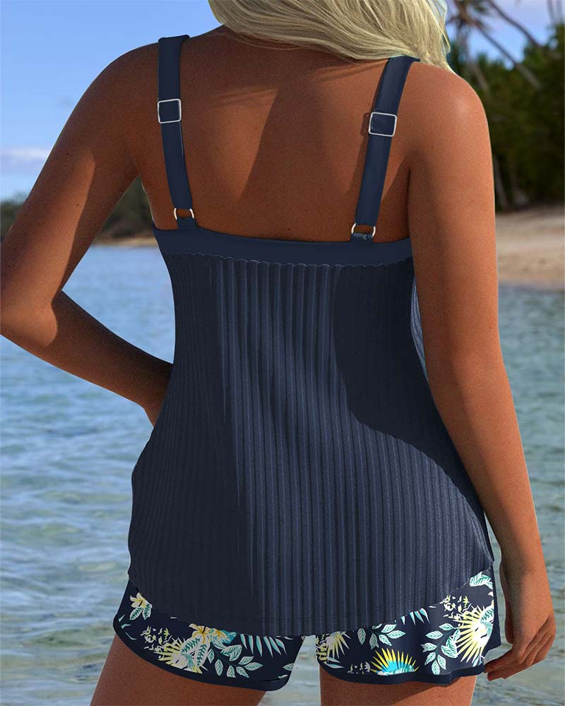 Women's Striped Tankini Set – Two-Piece Swim Set – Cassandra