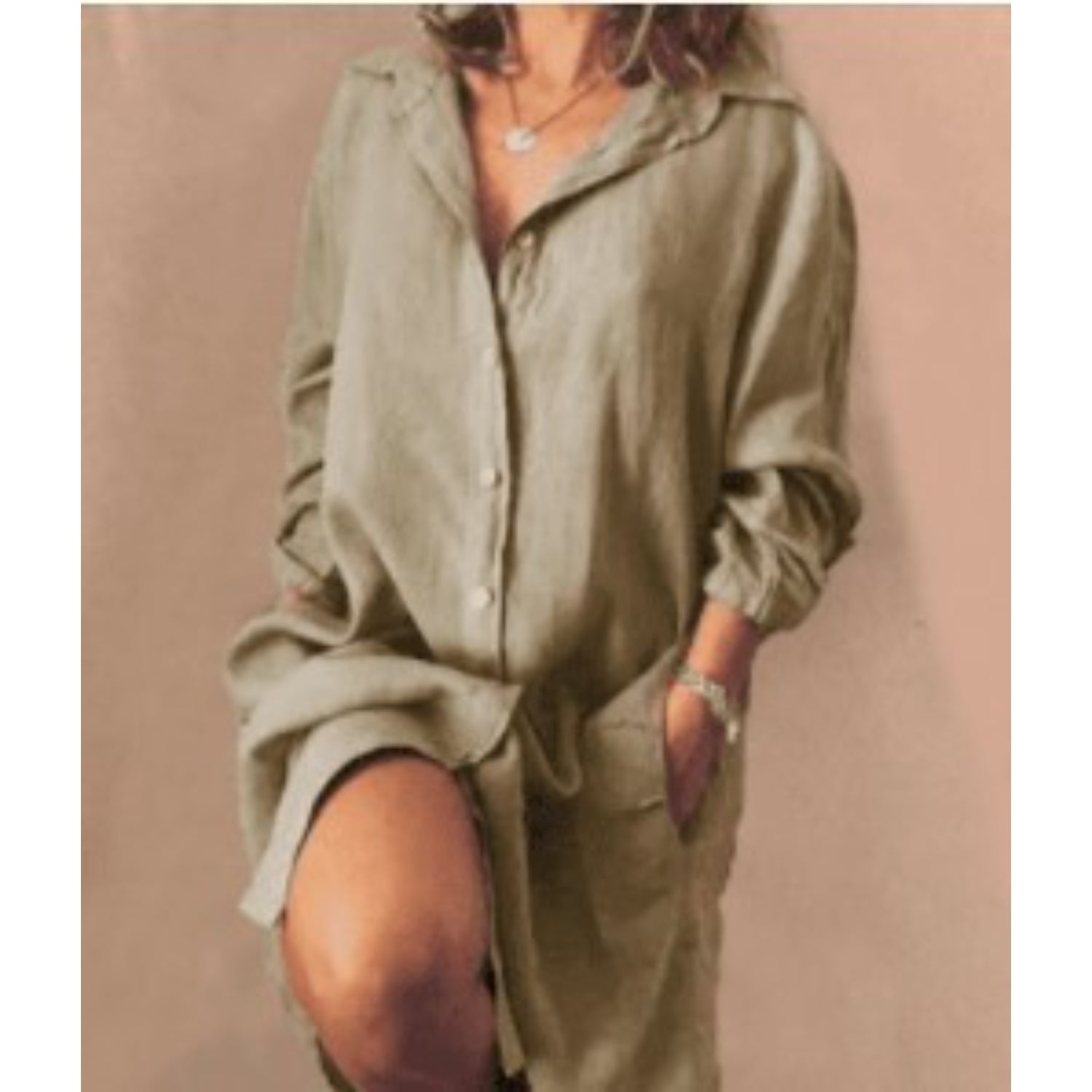 Women's Tunic Button Blouse – Relaxed Longline Shirt Blouse