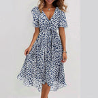 Women's Printed Midi Dress – Flowy Day-to-Night Dress
