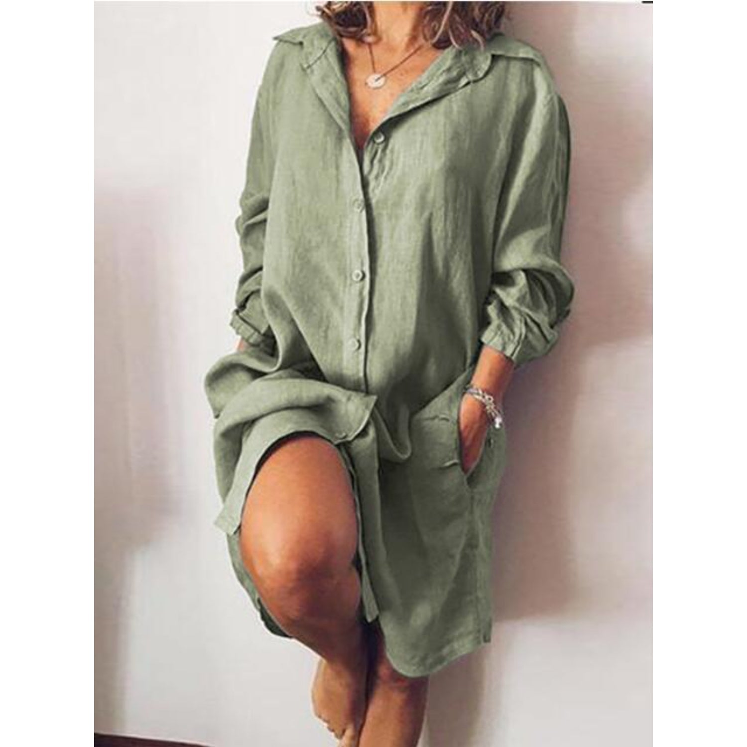 Women's Tunic Button Blouse – Relaxed Longline Shirt Blouse