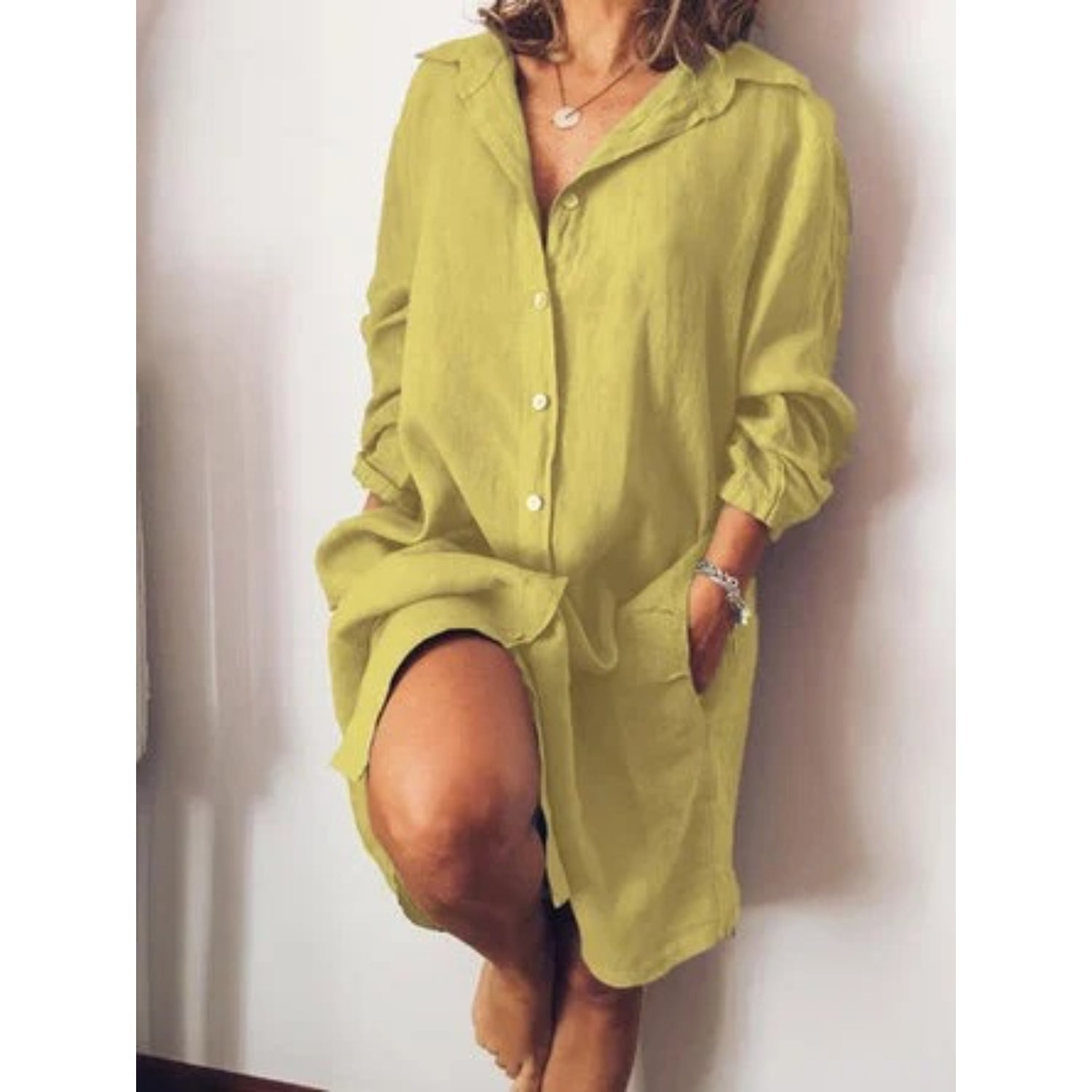 Women's Tunic Button Blouse – Relaxed Longline Shirt Blouse