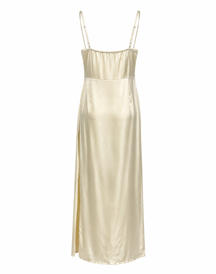 Women's Strappy Maxi Dress – Side Slit Fitted Evening Gown