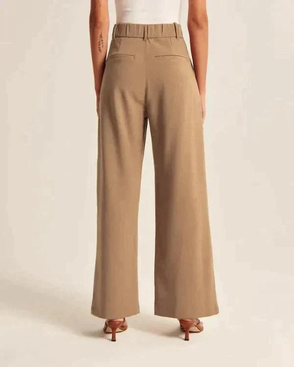 Women's Tailored Wide Leg Trousers – High Waist Dress Pants