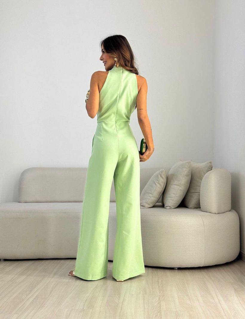Women's High Waist Wide Leg Jumpsuit – Flowy Evening Occasion Jumpsuit